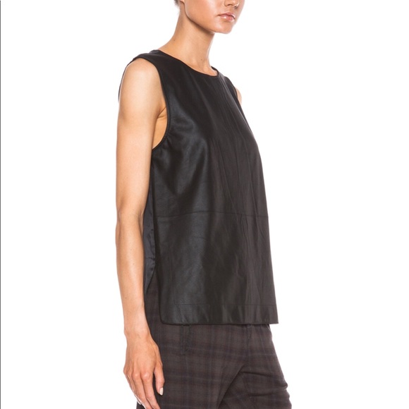 Equipment Sleeveless Leather Top - Picture 3 of 7